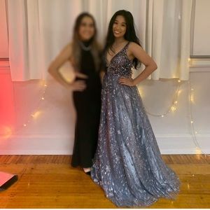 Blue/Grey Glitter prom dress/gown